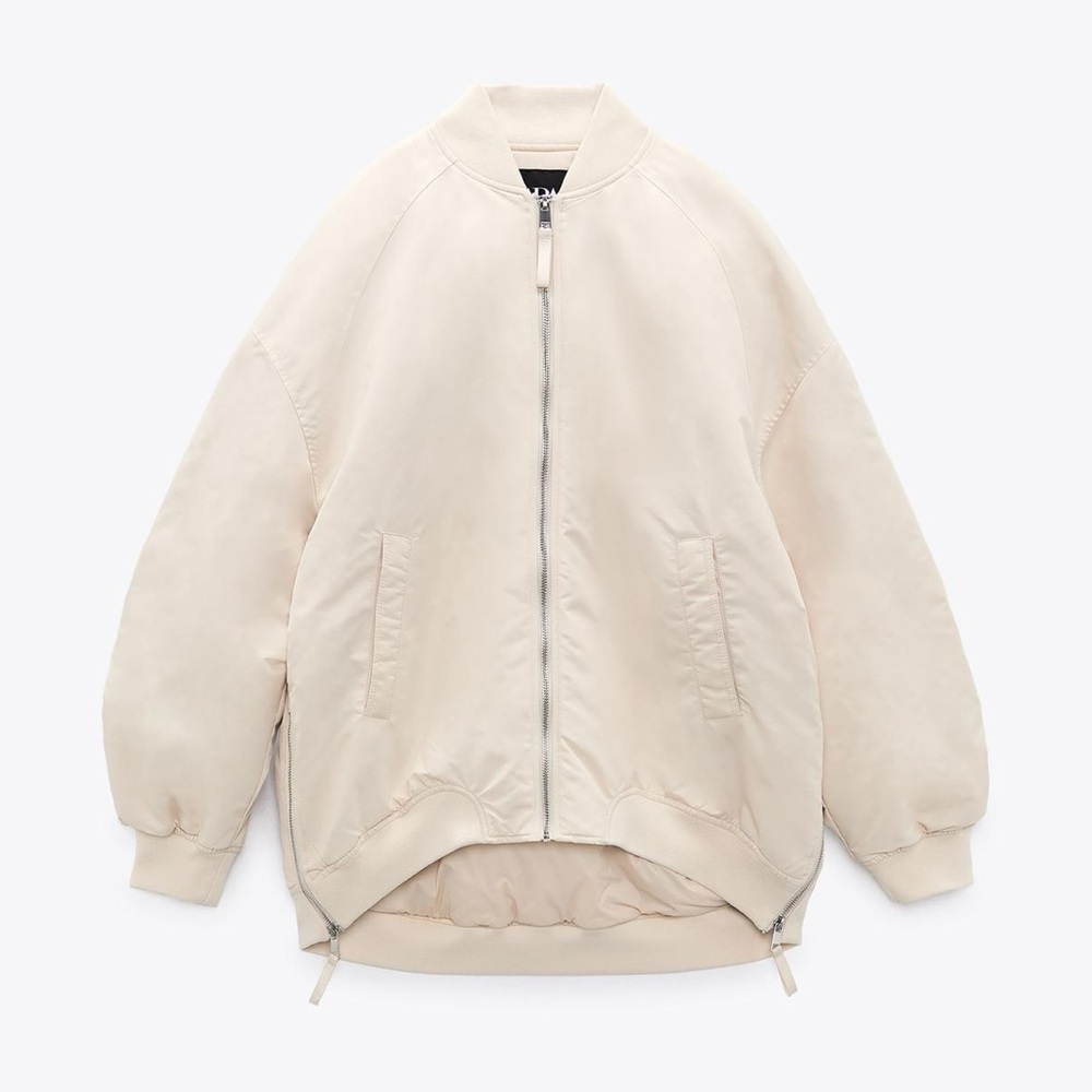 Zara Beige Bomber Jacket